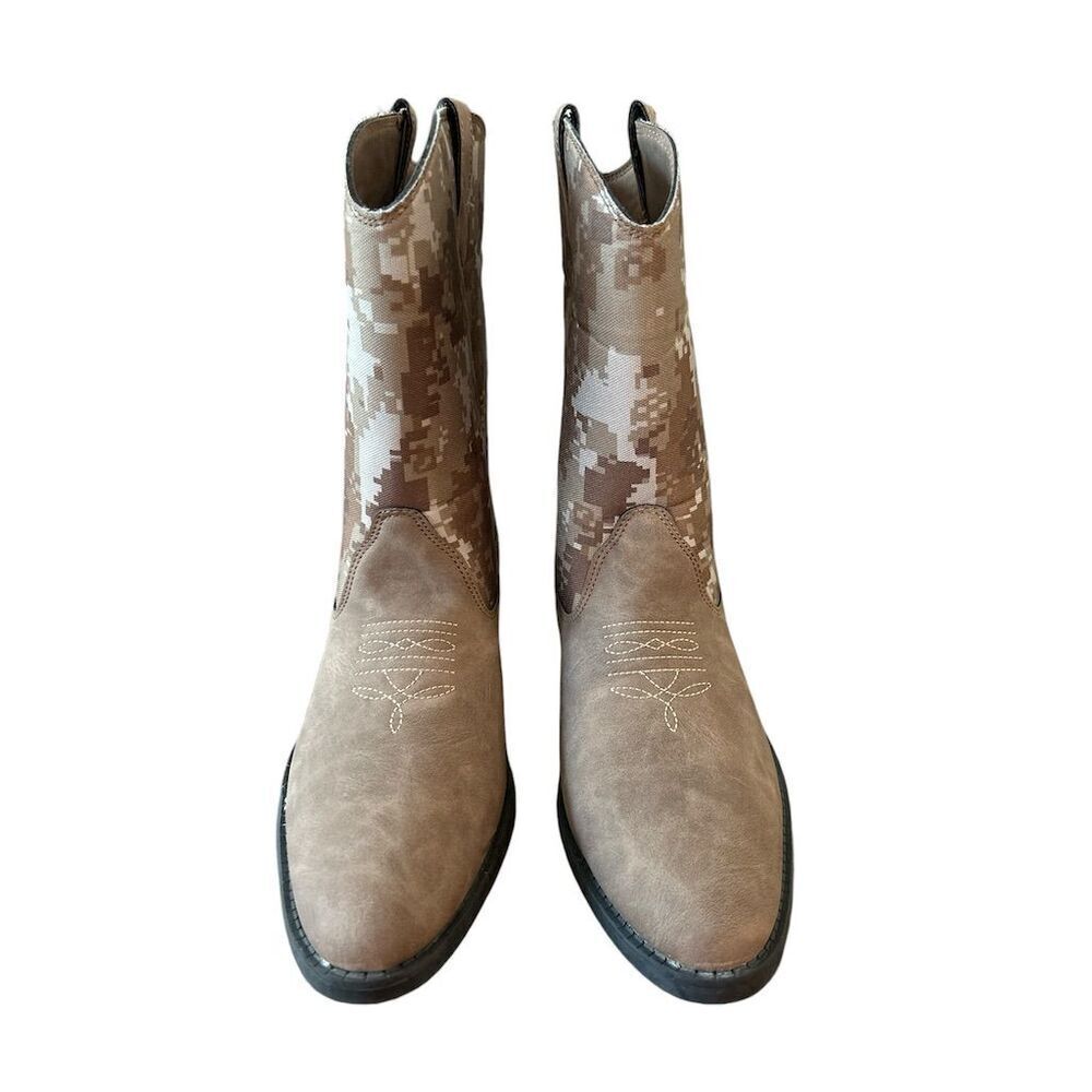 Deer Stags Men's Western Boots Brown Digi‎ Camo Pull On Casual size 7